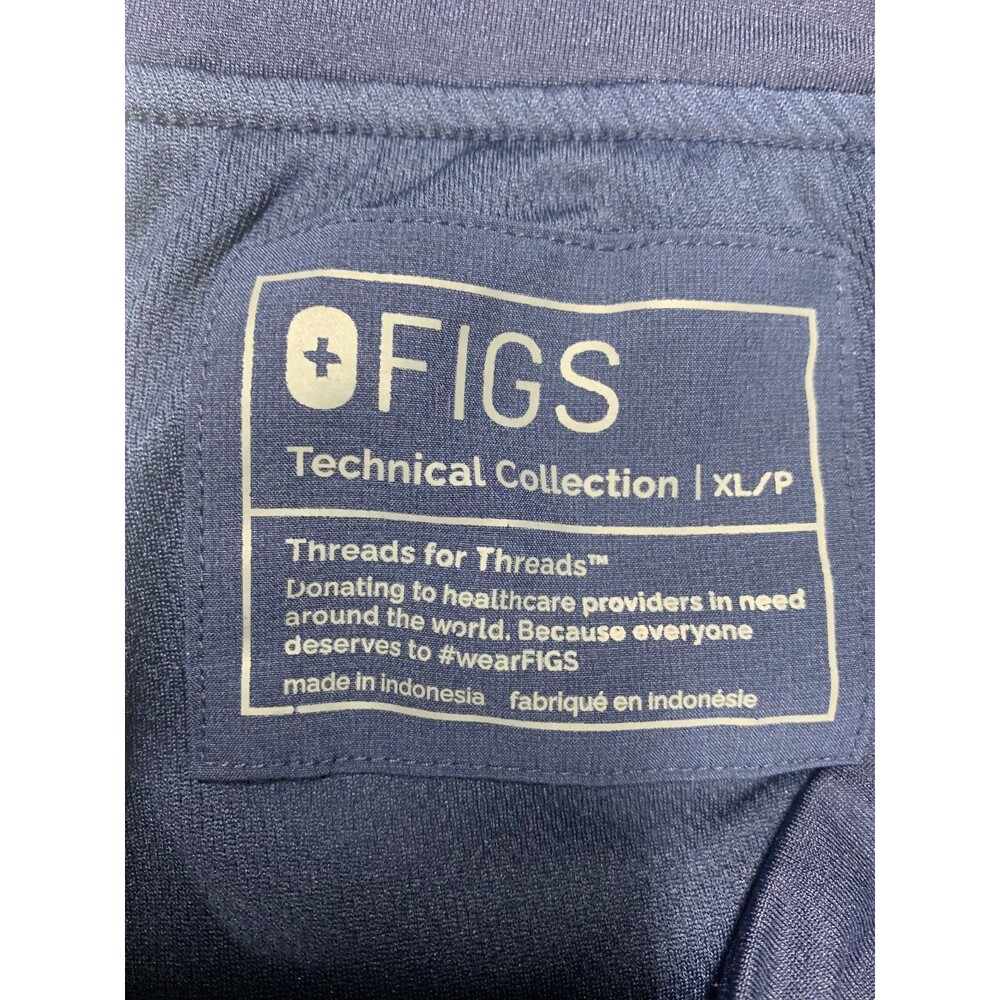 FIGS Lined Zamora Joggers Scrubs Pants XL Petite Navy Blue Medical Nurse Pants - Picture 2 of 7